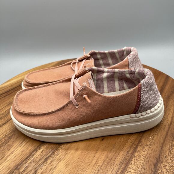 Hey Dude Wendy Rise Shoes Womens Size 7 Plaid Pink Casual Comfort Loafer Walking - Picture 3 of 8